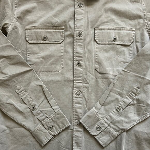 Gap mens casual button down tan khaki  long sleeve shirt size L large NEW nwt - Picture 3 of 5